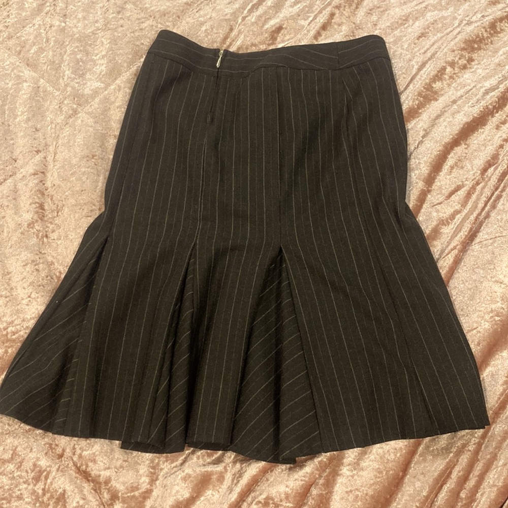 Mid length pinstriped skirt